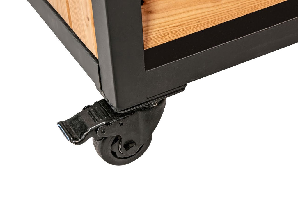 Verrijdbare houten buitenkeuken